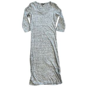 Express Heather Gray V-Neck Maxi Dress